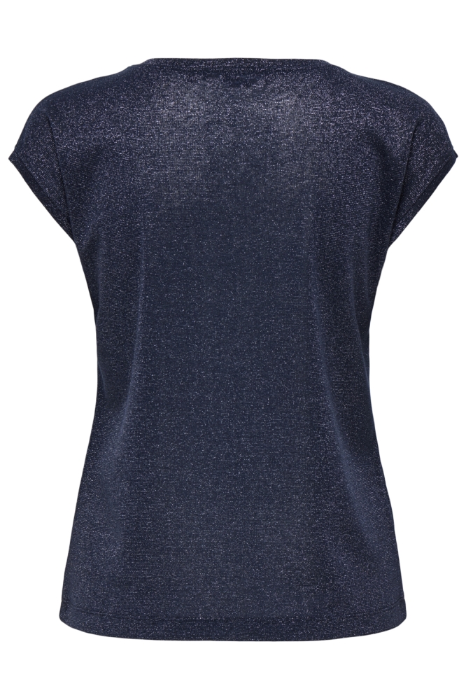 ONLSILVERY S/S V NECK LUREX TOP JRS 15136069 NIGHT SKY